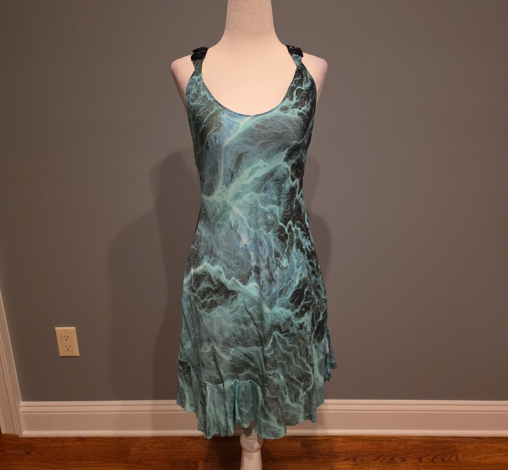 Sahoco Seafoam Green and Black Dress Size S